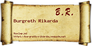 Burgreth Rikarda névjegykártya